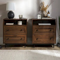 Table de chevet Middlebrook Modern 2 tiroirs avec port USB, lot de 2