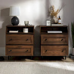 Table de chevet Middlebrook Modern 2 tiroirs avec port USB, lot de 2