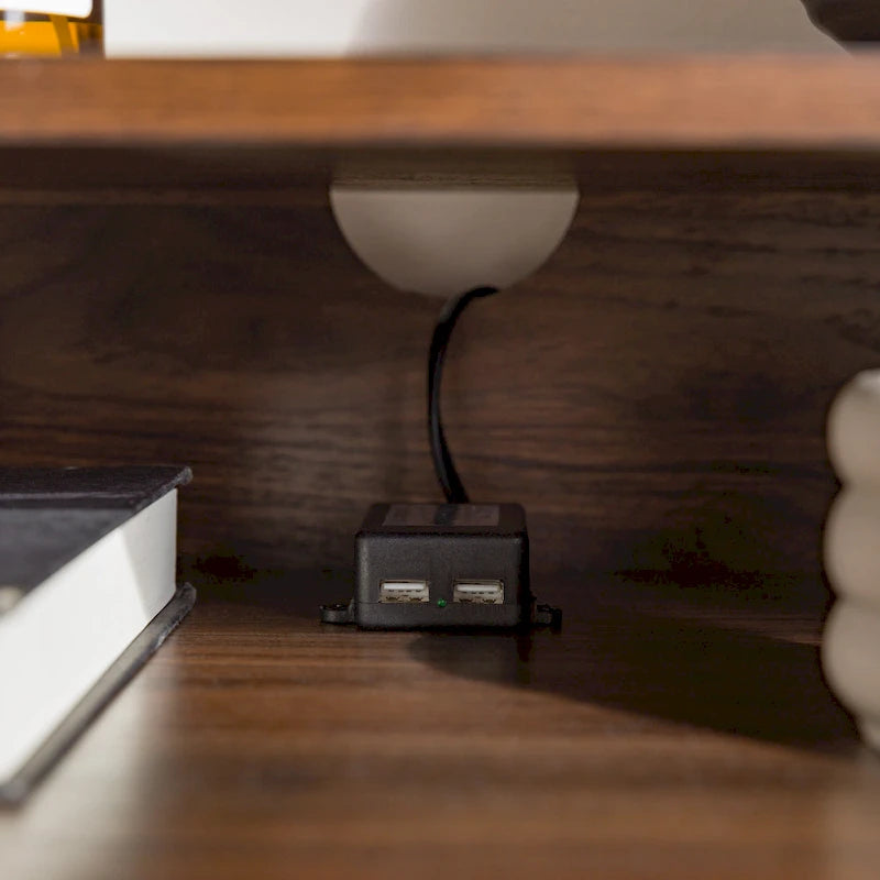Table de chevet Middlebrook Modern 2 tiroirs avec port USB, lot de 2