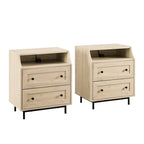 Table de chevet Middlebrook Modern 2 tiroirs avec port USB, lot de 2