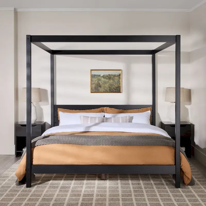 Lit double King Size à baldaquin minimaliste