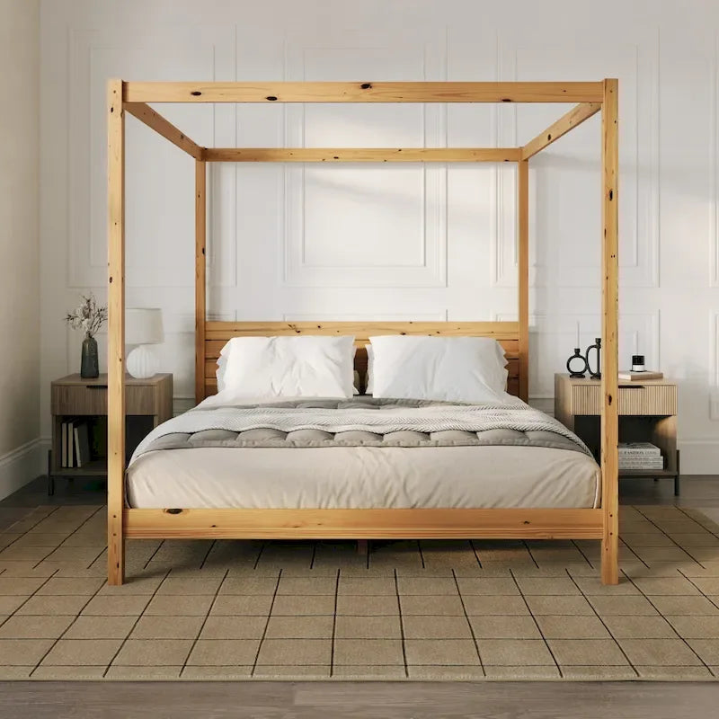 Lit double King Size à baldaquin minimaliste