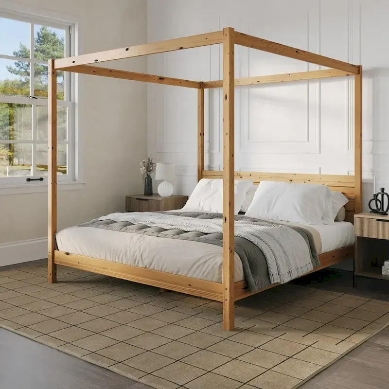 Lit double King Size à baldaquin minimaliste