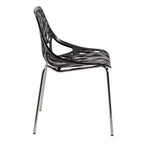 Chaise de salle à manger empilable Asbury avec pieds chromés (lot de 2) Chaise d'appoint moderne avec dossier découpé