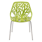 Chaise de salle à manger empilable Asbury avec pieds chromés (lot de 2) Chaise d'appoint moderne avec dossier découpé