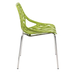 Chaise de salle à manger empilable Asbury avec pieds chromés (lot de 2) Chaise d'appoint moderne avec dossier découpé