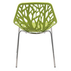Chaise de salle à manger empilable Asbury avec pieds chromés (lot de 2) Chaise d'appoint moderne avec dossier découpé