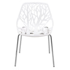 Chaise de salle à manger empilable Asbury avec pieds chromés (lot de 2) Chaise d'appoint moderne avec dossier découpé