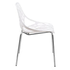 Chaise de salle à manger empilable Asbury avec pieds chromés (lot de 2) Chaise d'appoint moderne avec dossier découpé
