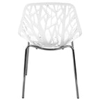 Chaise de salle à manger empilable Asbury avec pieds chromés (lot de 2) Chaise d'appoint moderne avec dossier découpé