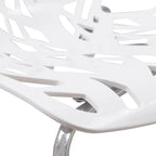 Chaise de salle à manger empilable Asbury avec pieds chromés (lot de 2) Chaise d'appoint moderne avec dossier découpé