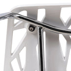 Chaise de salle à manger empilable Asbury avec pieds chromés (lot de 2) Chaise d'appoint moderne avec dossier découpé