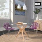 Chaise de salle à manger empilable Asbury avec pieds chromés (lot de 2) Chaise d'appoint moderne avec dossier découpé