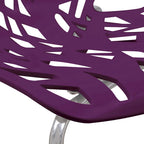 Chaise de salle à manger empilable Asbury avec pieds chromés (lot de 2) Chaise d'appoint moderne avec dossier découpé