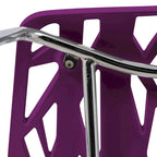 Chaise de salle à manger empilable Asbury avec pieds chromés (lot de 2) Chaise d'appoint moderne avec dossier découpé