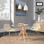 Chaise de salle à manger empilable Asbury avec pieds chromés (lot de 2) Chaise d'appoint moderne avec dossier découpé