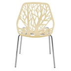 Chaise de salle à manger empilable Asbury avec pieds chromés (lot de 2) Chaise d'appoint moderne avec dossier découpé