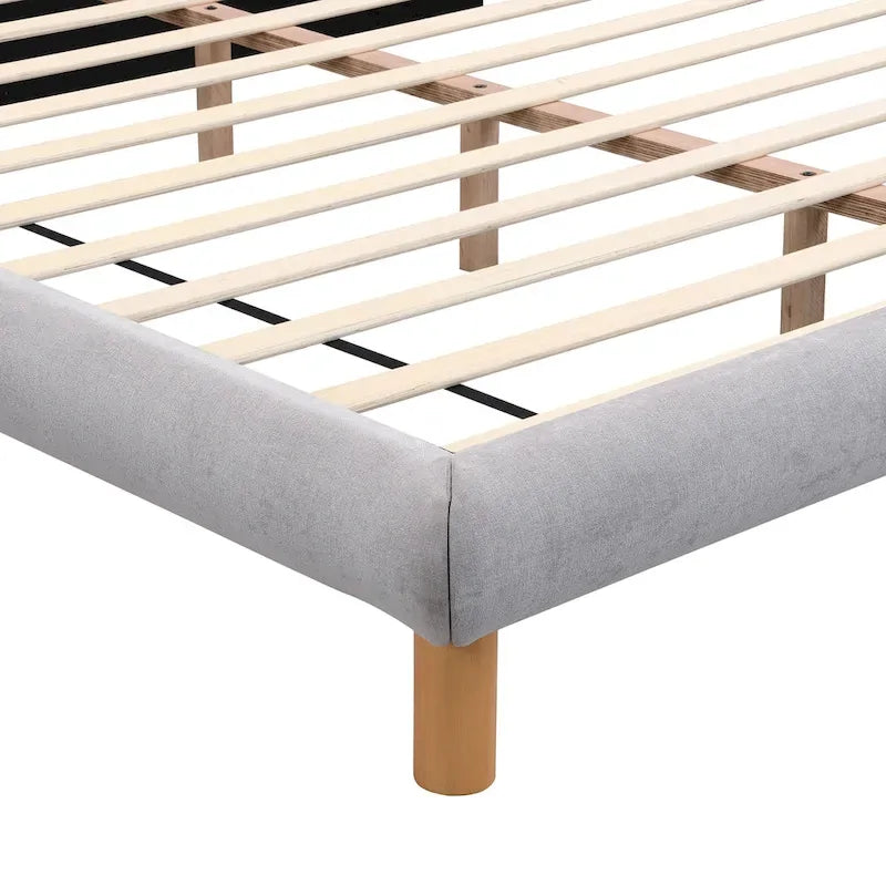 Lit plateforme rembourré en bouclette, taille grand lit/très grand lit