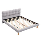 Lit plateforme rembourré en bouclette, taille grand lit/très grand lit