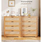 Commode de chambre en rotin à 4 tiroirs