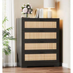 Commode de chambre en rotin à 4 tiroirs
