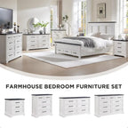 Commode de chambre 9 tiroirs en bois, style ferme
