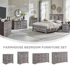 Commode de chambre 9 tiroirs en bois, style ferme