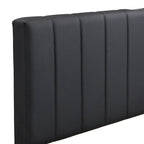 Cadre de lit plateforme relevable avec rangement, lit bas rembourré en cuir PU avec lumières LED télécommandées, prises et ports USB