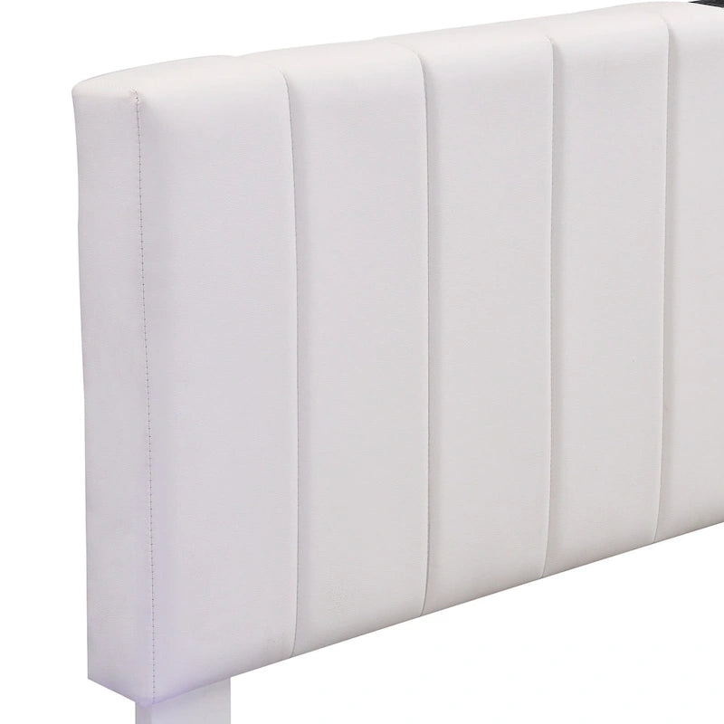 Cadre de lit plateforme relevable avec rangement, lit bas rembourré en cuir PU avec lumières LED télécommandées, prises et ports USB