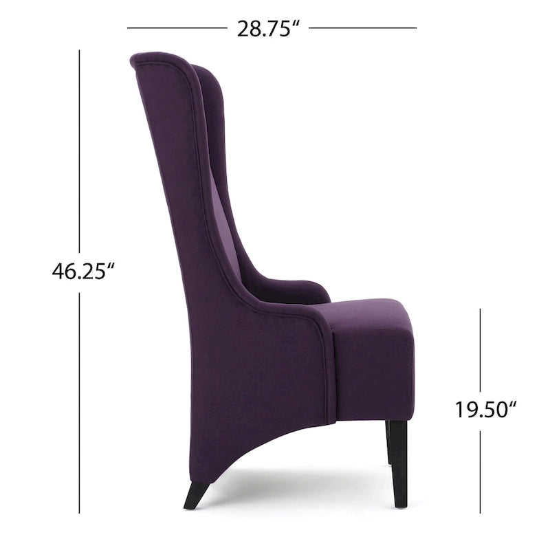 Chaise de salle à manger Callie à dossier haut en tissu par - 23.25 L x 28.75 l x 46.25 H