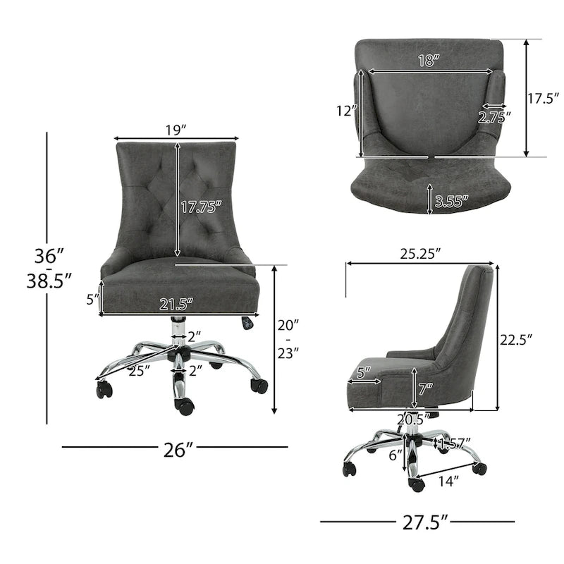 Chaise de bureau capitonnée contemporaine Americo