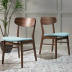 Chaises de salle à manger en bois avec revêtement en tissu