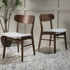 Chaises de salle à manger en bois avec revêtement en tissu