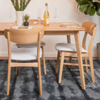 Chaises de salle à manger en bois avec revêtement en tissu