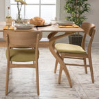 Chaises de salle à manger en bois avec revêtement en tissu