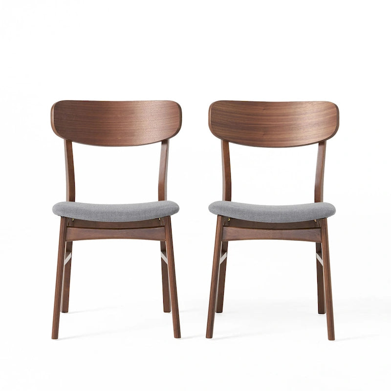 Chaises de salle à manger en bois avec revêtement en tissu