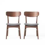 Chaises de salle à manger en bois avec revêtement en tissu