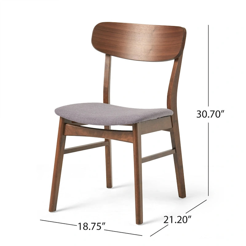 Chaises de salle à manger en bois avec revêtement en tissu