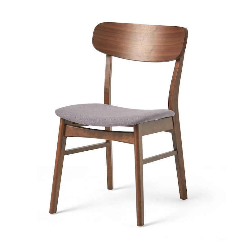 Chaises de salle à manger en bois avec revêtement en tissu