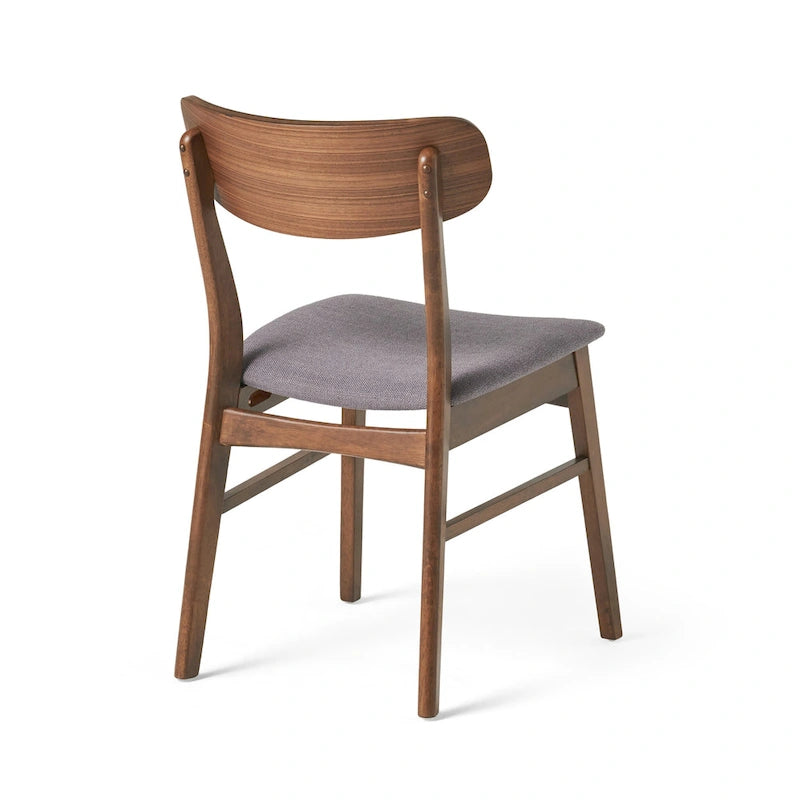 Chaises de salle à manger en bois avec revêtement en tissu