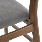 Chaises de salle à manger en bois avec revêtement en tissu