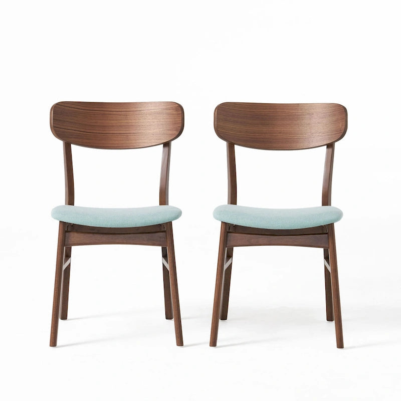 Chaises de salle à manger en bois avec revêtement en tissu