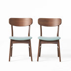 Chaises de salle à manger en bois avec revêtement en tissu