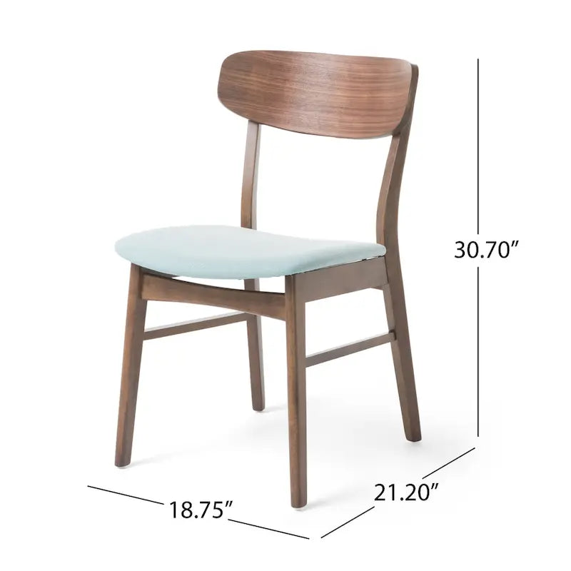 Chaises de salle à manger en bois avec revêtement en tissu