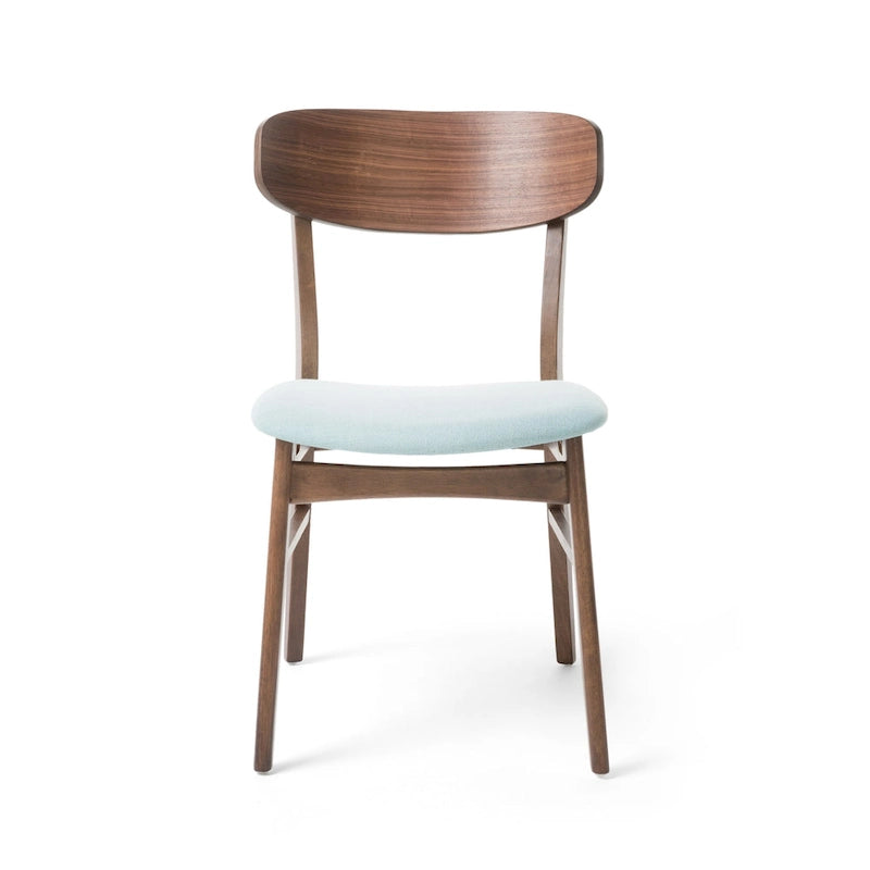 Chaises de salle à manger en bois avec revêtement en tissu
