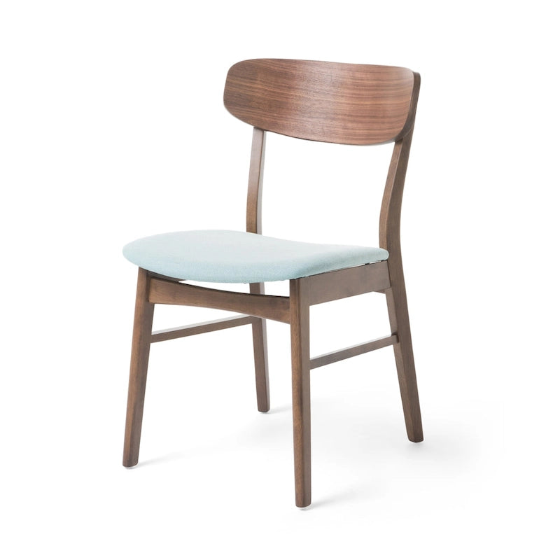 Chaises de salle à manger en bois avec revêtement en tissu