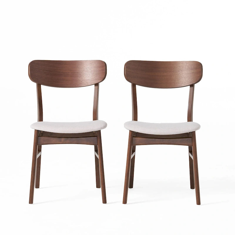 Chaises de salle à manger en bois avec revêtement en tissu