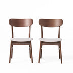 Chaises de salle à manger en bois avec revêtement en tissu