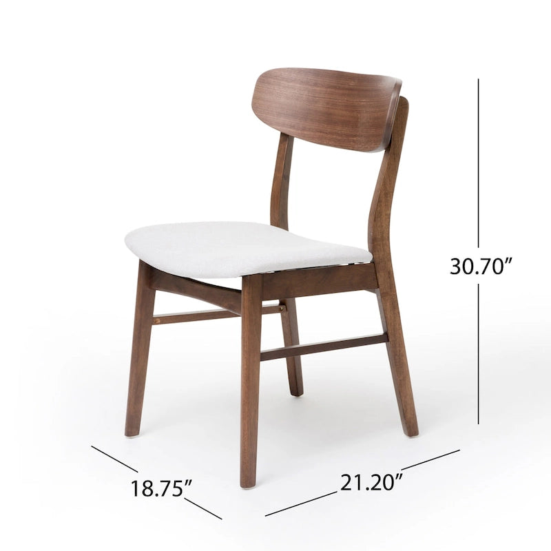 Chaises de salle à manger en bois avec revêtement en tissu