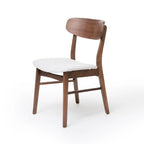 Chaises de salle à manger en bois avec revêtement en tissu
